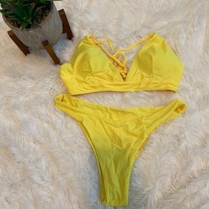 Bright yellow bikini